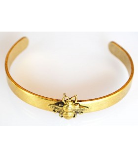 Antique Gold Brass Bee Cuff...