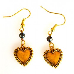 Antiqued Gold Brass Heart...