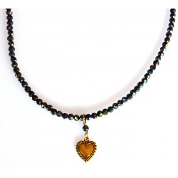 Antiqued Gold Brass Heart...