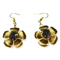 Antique Gold Brass Flower...