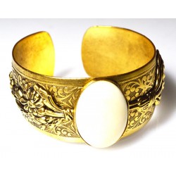 Antique Gold Brass Floral...