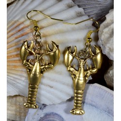 Antique Gold Brass Lobster...