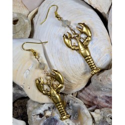 Antique Gold Brass Lobster...