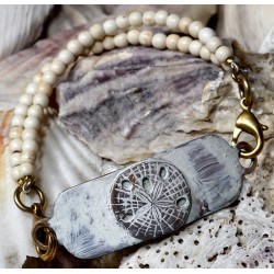 White Patina Brass Sand...