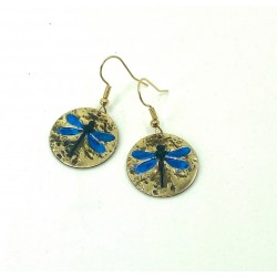 Dragonfly Fossil Earrings