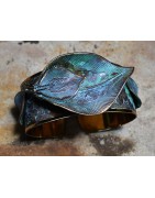 Leaf Motif cuff bracelets by Elaine Coyne