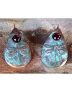 Dragonfly and Butterfly Earrings Wearable Art by Elaine Coyne