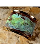 Textured Tealeaf Collection of Sculptural Cuff Bracelets