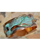 Leaves Cuffs wearable art by Elaine Coyne