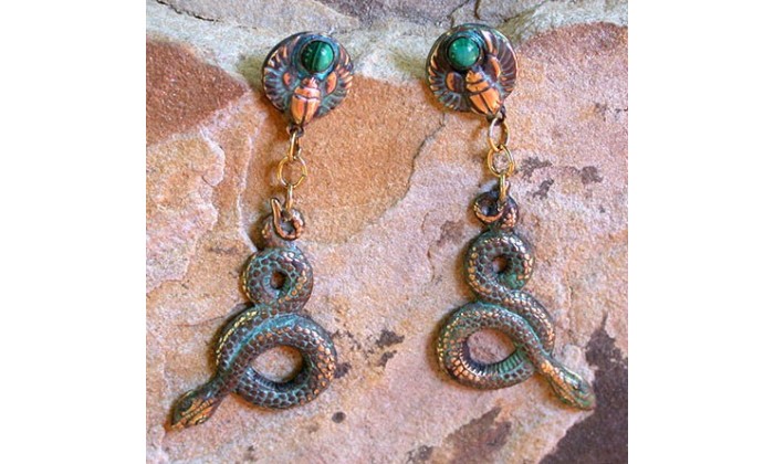 Ancient Egyptian Motif Wearable Art Earrings designed by Elaine Coyne 