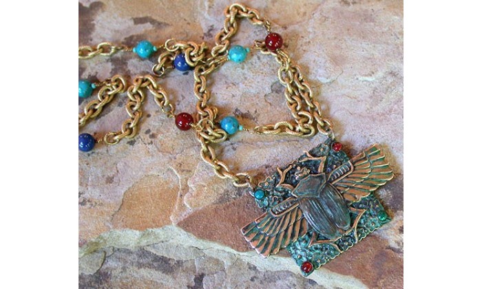 Ancient Egyptian Motif Wearable Art Necklaces designed by Elaine Coyne