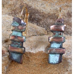 AGP10e Verdigris Patina Lost Wax Cast Brass American Graphics Earrings 