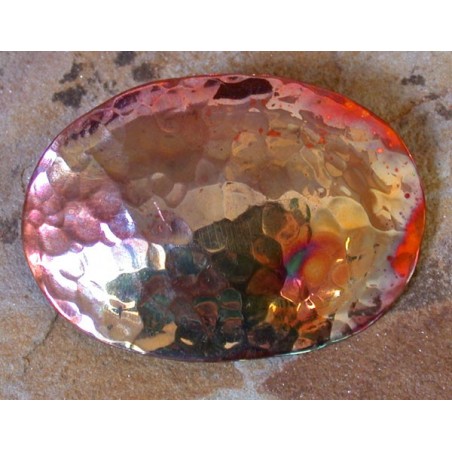 CPI 2hc Copper Iridescent Small Domed Oval Barrette Hair Clip