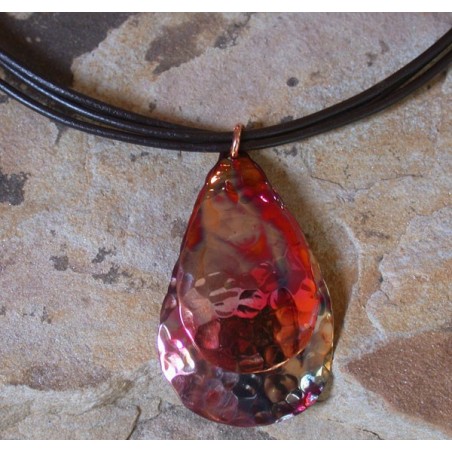 CPI 612pd Copper Iridescent Double Teardrop Pendant