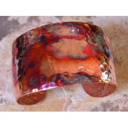 CPI 91cf Copper Iridescent Hand Hammered Tapered Cuff