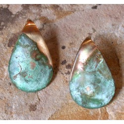 CPE 40e Etched Patina Brass Contemporary Classic Teardrop Earrings