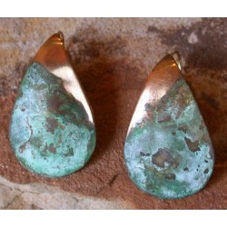 CPE 40e Etched Patina Brass Contemporary Classic Teardrop Earrings