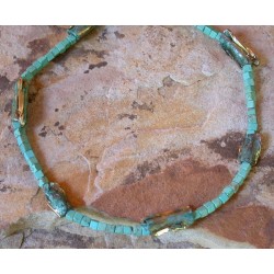 AP40n Ancestors Collection Swirl Bead Necklace - Turquoise