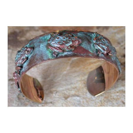 AQP8971bc Verdigris Patina Solid Brass Frog 3/4" Cuff 