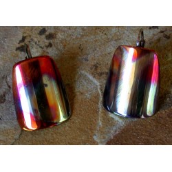 CEP 2e Iridescent Copper Essence Forged Contemporary Tapered Barrel Earrings