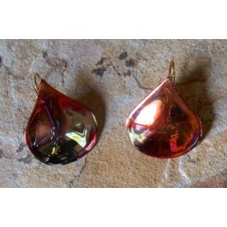 CEP 30e Iridescent Copper Essence Hand Forged Solid Copper Teardrop Earrings