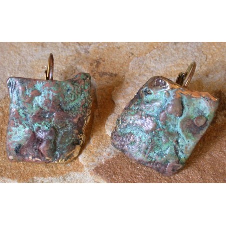 ORP399e Verdigris Patina Cast Brass Origins Series Earrings