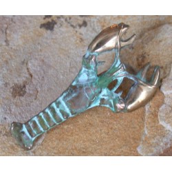 ECP6767p Verdigris Patina Solid Brass Lobster Pin 