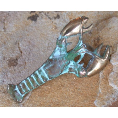 ECP6767p Verdigris Patina Solid Brass Lobster Pin 