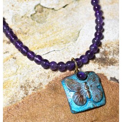 BUP129nAM Butterfly Necklace