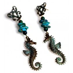 OCP141eTU Seahorse Earrings