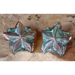 OCP 51e Verdigris Patina Solid Brass Starfish Earrings